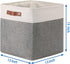 Temary 13 Inch Fabric Storage Cubes Baskets, Large Baskets with PU Leather Handle for Toys, Books, Blankets