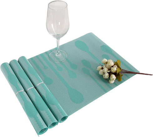 Deconovo Stain Resistant Place Mats – Durable Double-Faced Crossweave Woven Non-Slip for Round Table, 12x18 Inch.