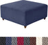 HFCNMY Stretch Knitted Jacquard Thick Washable Storage Ottoman Slipcover Foot Stool Cover with