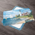 Counterart Set 4 Lighthouse Mural Reversible Easy Care Plastic Placemat of Made in The USA
