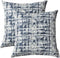Jacquard Decorative Throw Pillow Covers for Couch, Set of 2, 18x18 Inches, Navy Blue
