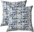 Jacquard Decorative Throw Pillow Covers for Couch, Set of 2, 18x18 Inches, Navy Blue