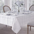 Newbridge 60 x 84 Inch Oval Fabric Tablecloth, Elegance Plaid, 100% Polyester, White, No Iron Soil Resistant