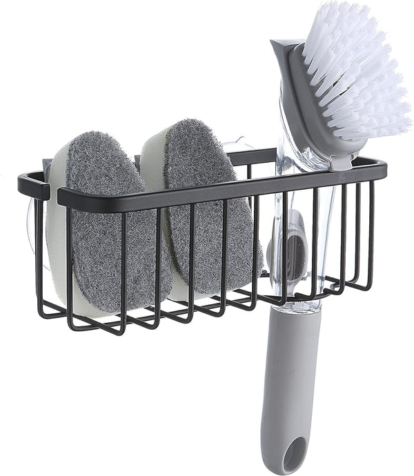 SunnyPoint Deluxe Kitchen & Bathroom Sink Sponge Holder Organizer - NeverRust, Adhesive Mount, 7.4 x 3.3 x 2.75 Inch,