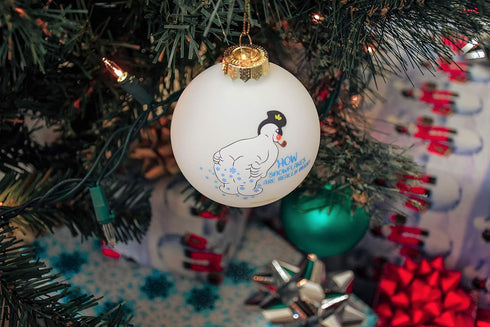 Tree Buddees Funny Snowman Farting Glass Bulb Ornament - How Snowflakes are Really Made!