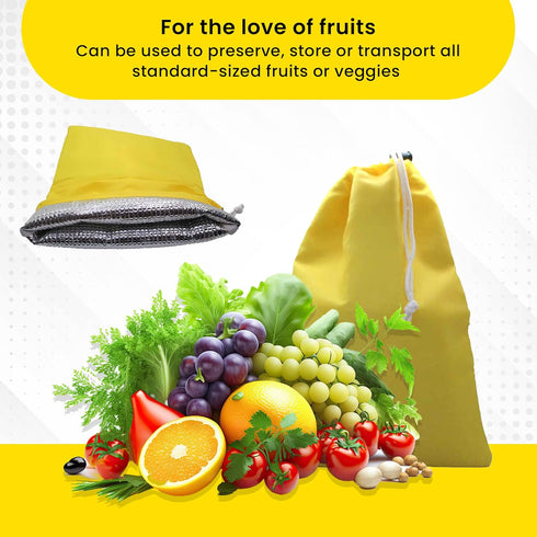 Gadgetime USA - Banana Drawstring Preserve Bag to Keep Fresh for Longer & Prevent Ripening - Reusable & Washable