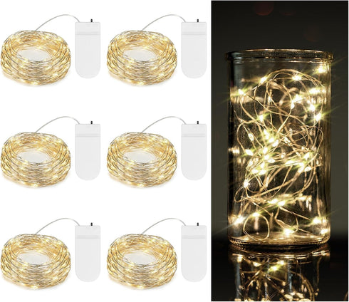 TingMiao 6 Pack Fairy Lights Battery Operated 7.2 ft 20 LED Mini String Lights for Wedding Bedroom Party Decor