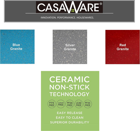 CasaWare Ceramic Coated NonStick Cookie/Jelly Roll Pan, 11"x17" (Red Granite)