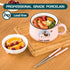 Ramen Bowl Set with Chopsticks, Cute Cat Instant Noodle Bowls with Lid, 34.5 OZ Extra Large Ceramic Soup Bowls, Pink