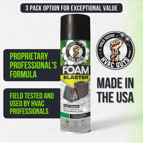 Foam Blaster AC Coil Cleaner for AC Unit - No Rinse Formula for Evaporators & Condensers