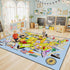 J Rombol Educational USA Map Area Rug 4x6, Playroom Bedroom Classroom Rug for Kids,
