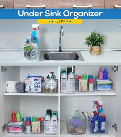 Utopia Home Fridge Organizer Bins, Set of 8 Clear Storage Bins for Refrigerator, Pantry Organization and Storage