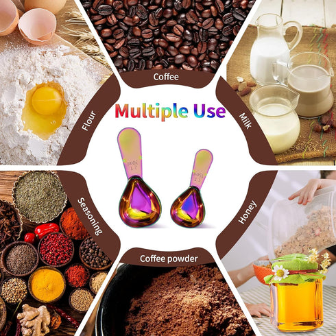2 Pieces Stainless Steel Coffee Scoops Set, 1 Tbsp and 2 Tbsp Durable Measuring Tablespoon for Coffee, Tea, Sugar