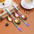 Berglander Rainbow Teaspoons Set of 4, 6.5" Stainless Steel Titanium Plating, Colorful Easy To Clean Silverware
