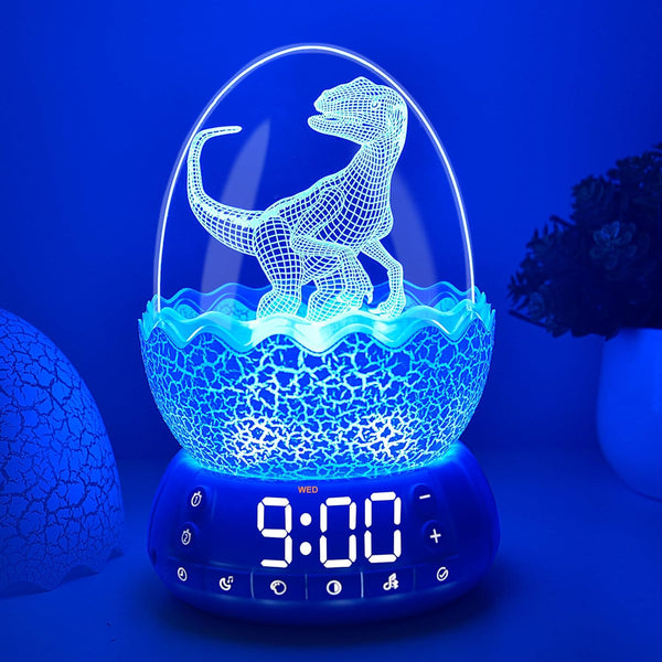 MTDYHY Dinosaur Egg Kids Clock/Decorative Lamp/Night Light/Bluetooth Speaker/White Noise Lullaby Machine 4 in1,