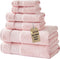 Marvione Bath Towels Set 6 Piece, 100% Turkish Cotton Highly Absorbent and