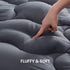 SLEEP ZONE Twin Mattress Topper Cooling Pad Cover, Fluffy Down Alternative, 8-21 Inch Deep Pocket, Twin Gray