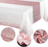 Tablecloth and Sequin Table Runner Set, Polka Dots Confetti Table Cover for Birthday Wedding Party Supplies