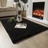 Ashler Faux Fur Rug, Ultra Soft Faux Rabbit Fur, Black Area Rugs,