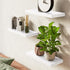 Set 3, 22lb BAYKA White Floating Shelves for Wall of Rustic Wood Wall Shelves with Metal Brackets for Bathroom