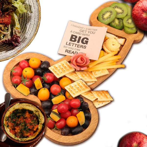 Extra Large Cheese Board - Aperitif Board for Charcuterie, Solid Wood Party Plates for Housewarming, Bachelorette Party