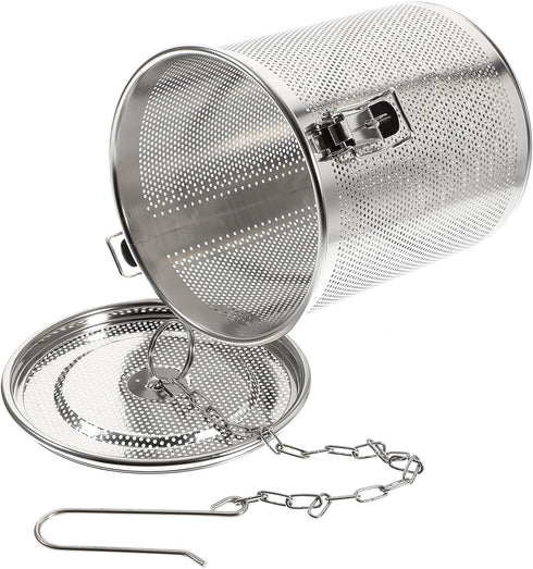 5.51x5.51x5.90 Inch Yardwe Stainless Steel Spice Infuser Basket with Chain Hook, Extra Fine Mesh Soup Strainer