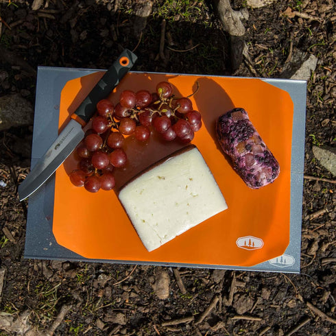 GSI Outdoors Knife & Cutting Board Set - Santoku Ultralightweight Prep Surface Board and Pairing Knife for Travel