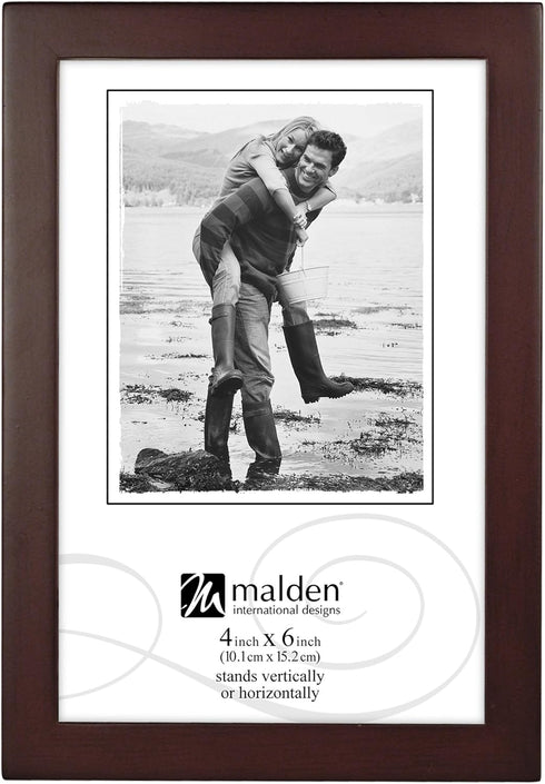 Malden International Designs Dark Walnut Concept Wood Picture Frame, 4x6, Walnut