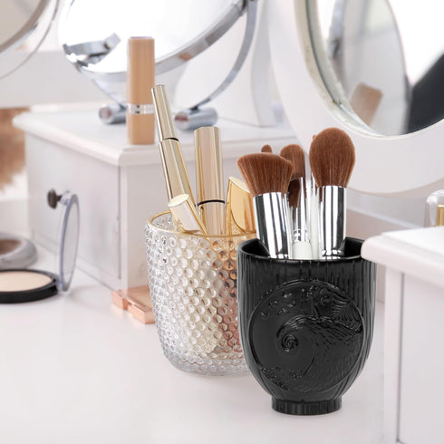 Jay Franco Disney Nightmare Before Christmas Tumbler - Black Resin Toothbrush/Pen Holder Features Jack & Sally