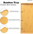 YACEYACE 13.7"x8.6"x2" Serving Tray for Ottoman, Small Bamboo Serving Tray with Handles, Trays for Ottoman, Coffe