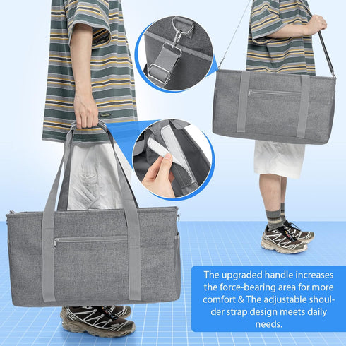 42L 22"x9.8"x11.8" GARPROVM Extra Large Grocery Tote Bag, Reusable Grocery Bags, Foldable Shopping Bag Beach Bag