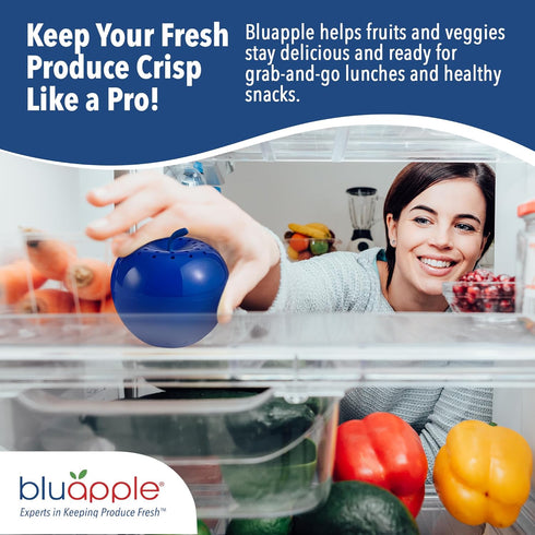 Bluapple Produce Saver with Activated Carbon, 2 Pack, Ethylene Gas Absorber, Keep Fruits & Vegetables Fresh Longer