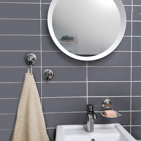 Bath Beyond Suction Cup Hooks (2 Pack) - Heavy Duty Organizer for Kitchen, Bathroom, and Shower