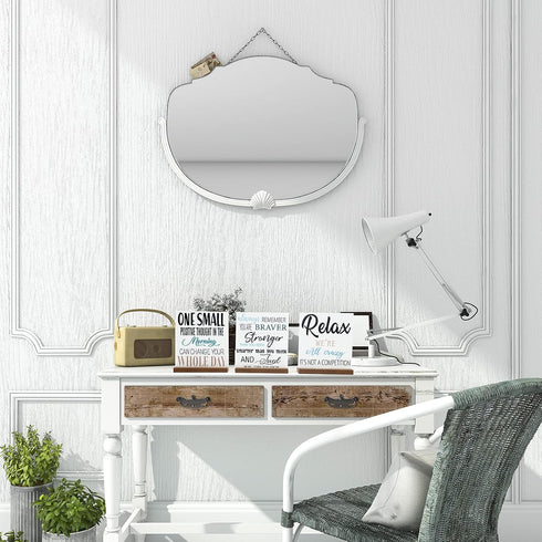 4 Pcs Inspirational Desk Decor Gifts, Positive Motivational Quotes Wooden Plaque Sign with Stand for Home Office