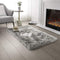 SERISSA Ultra Soft Faux Fur Area Rug Grey Fluffy Plush Chair Cover Seat Pad 2x4 Feet (Rectangular, Light Grey)