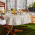DII Vinyl Tabletop Collection Flannel Backed Polka Dot Tablecloth - 70" Round, Natural