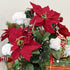 Admired By Nature 18 Stems Artificial Poinsettia Bouquet, Faux Velvet Christmas Flower for Home Decor