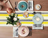 Decor(13x72 inch) Emvency Yellow Abstract Table Runner, Modern Grey White Striped Dining Decor for Kitchen Coffee Table