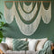 Flber Large Macrame Wall Hanging Boho Yarn Art Garland with Tassels and