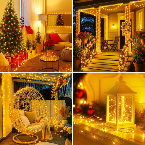 165FT 500 8 btfarm Fairy Lights Plug in with Remote, LED Outdoor Twinkle Lights Waterproof with Timer, Modes Indoor