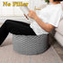 20x20x12 Inches Fur Ottoman Stool Unstuffed Footstool Cover Pouf Foot Rest Round Poof Seat Floor Bean Bag Chair