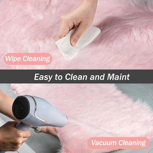 Faux Fur Rug - Soft Fluffy Area Rug 20 x 32 Inch for Bedroom, Living Room, Nursery Decor