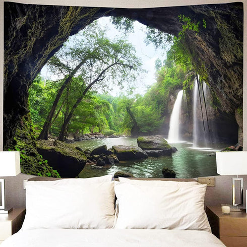 FENDROM Green Misty Forest Tapestry Wall Hanging Nature Landscape Tapestry for Bedroom Living Room Decor