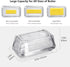 Countertop, 6.5" Clear Glass Butter Dish with Lid for Crystal Butter Dish with Cover, Covered Butter Tray