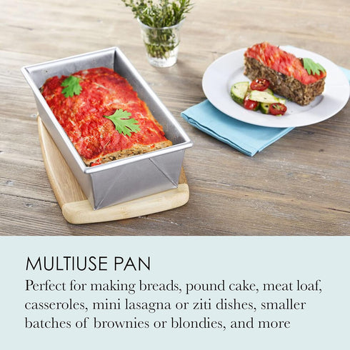 Commercial 1-Pound Chicago Metallic II Loaf Pan, Heavy-Weight Aluminized Steel, Professional Bread Baking Pan with Wire
