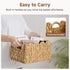 13"L 8"W 7"H StorageWorks Scalloped Water Hyacinth Baskets, Hand-woven Rattan Baskets with Built-in Handles, Cute Baby