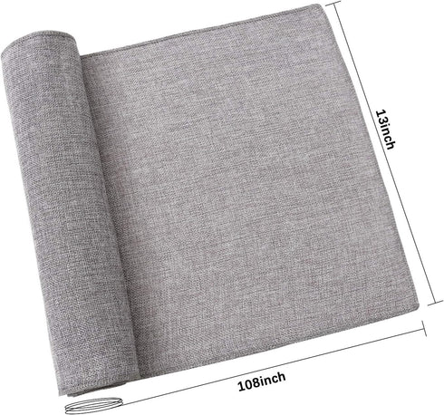 B-COOL Gray Burlap Table Runner, 2 Packs 13x108 Inch Jute Fabric for Boho Crafts Holiday Decor