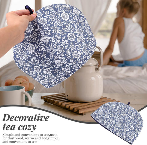 Operitacx Tea Cozy, Anti-Scald Cotton Vintage Floral Insulated Teapot Cover for Home Kitchen Hotel Restaurant