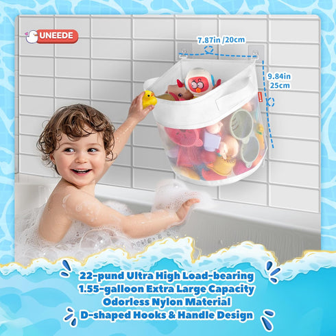Organizer,1.55 UNEEDE Bath Toy Gallons Bathtub Toy Storage Organizer,Quick Access Bath Toy Holder For Bathtub,Baby