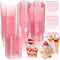 Mifoci 300 Pcs 5 oz Pink Plastic Dessert Cups with Lids and